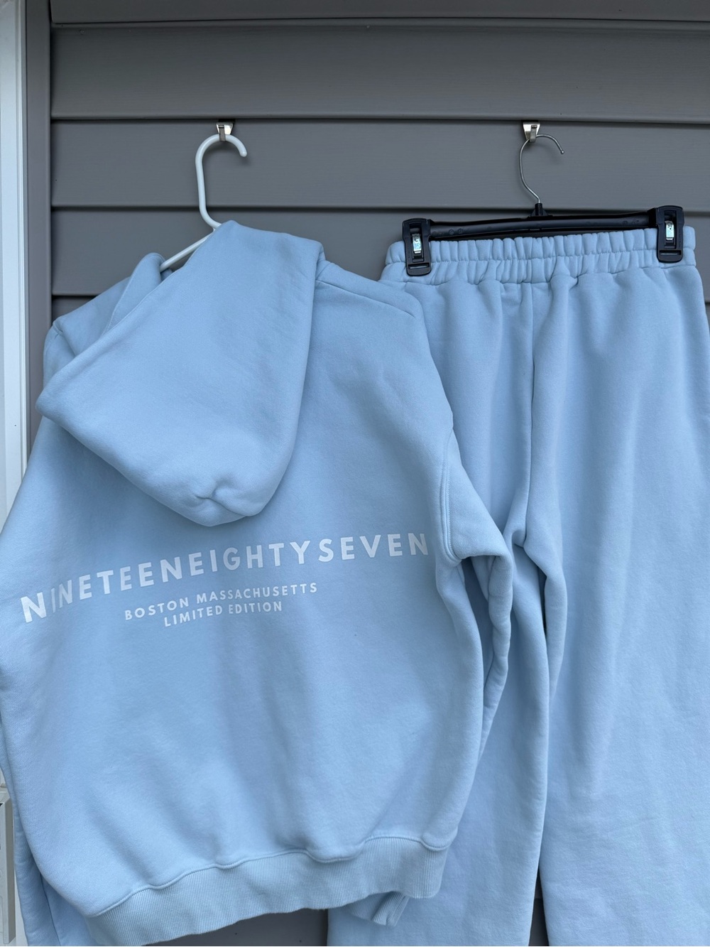 1987 Light Blue Hoodie & Wide Leg Sweatpants Set - Picture 2 of 12